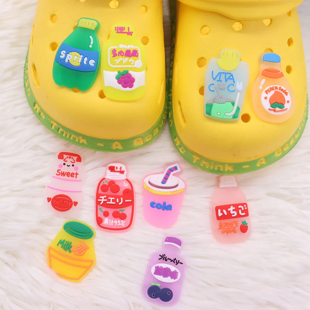 1Pcs PVC Soft Drinks Banana Milk Sandals Shoe Charms - Main Image