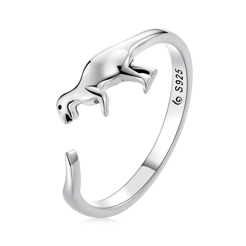 Elegant Adjustable Sterling Silver Zircon Open Ring