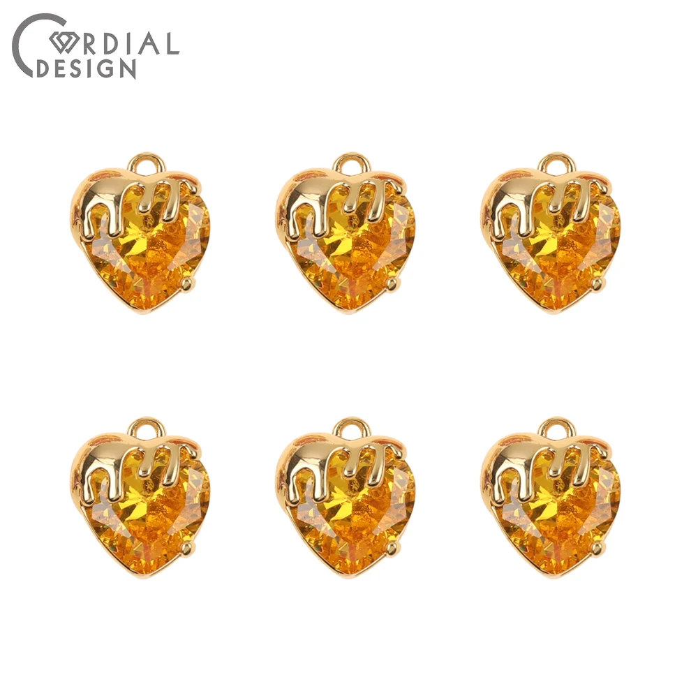 Cordial Design 20Pcs 11*12MM Jewelry Accessories/Hand Made/Heart Shape/CZ Charms/Pendant/Genuine Gold Plating/Jewelry Findings 17 Cordial Design 20Pcs 11*12MM Jewelry Accessories/Hand Made/Heart Shape/CZ Charms/Pendant/Genuine Gold Plating/Jewelry Findings - cordial