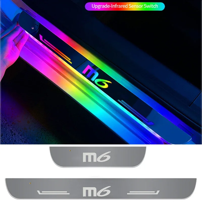 Car Door Illuminated Sill Light for MAZDA M6 Projector Lamp USB Power Moving LED Streamer Door Welcome Pedal