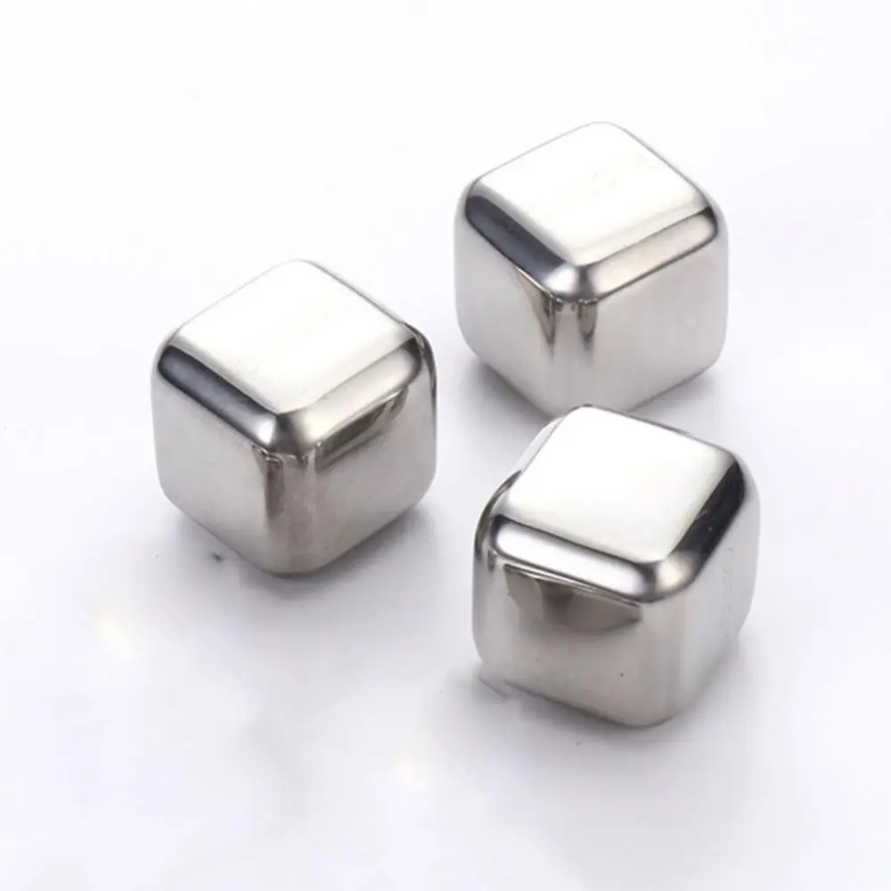 1Pcs Stainless Steel Ice Cubes, Reusable Chilling Stones for Whiskey Wine, Keep Your Drink Cold Longer