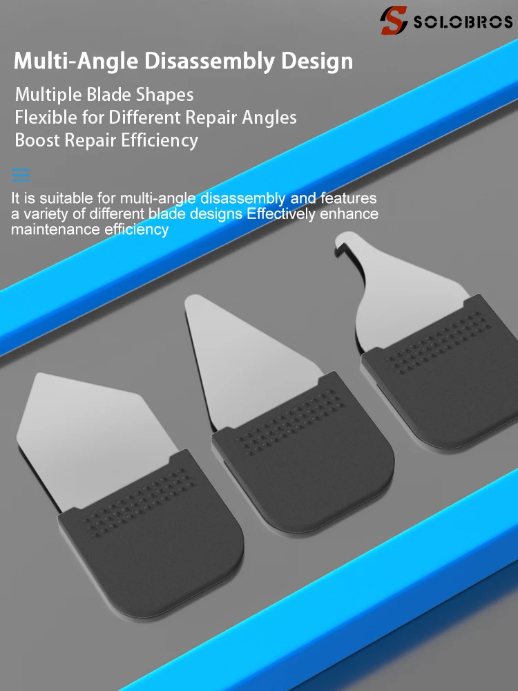 솔로브로스 TE-203 12-in-1 분해 키트, 휴대폰 배터리, 스크린, 후면 커버 및 후면 유리 수리용 정밀 블레이드, 개봉 도구