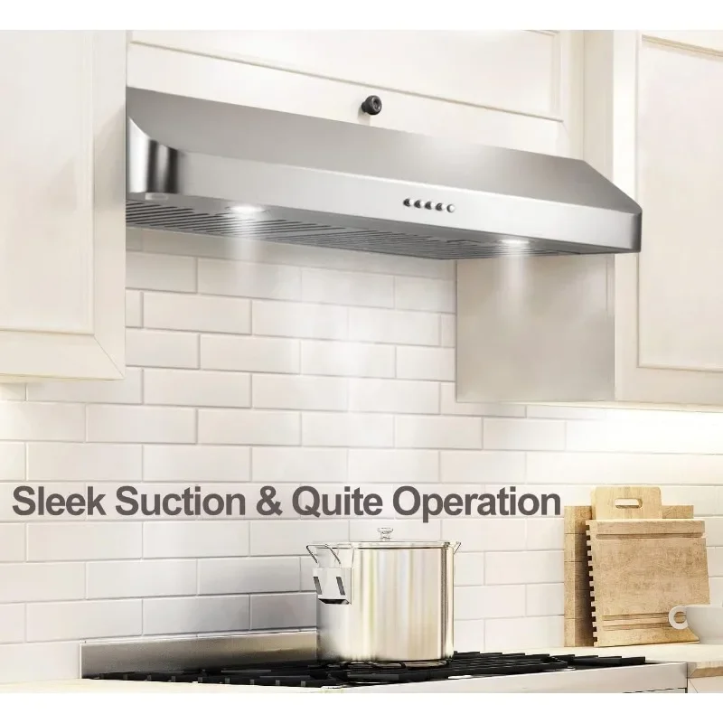 EVRKITCH Range Hood 30inch, Under Cabinet Range Hood,Kitchen Vent Hood, Stainless Steel Kitchen Stove Vent Hood for Ducted 2