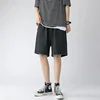Wide Baggy Denim Shorts Men Summer Thin Solid Color Casual Loose Knee-length Pants Male Jeans Shorts Streetwear 3