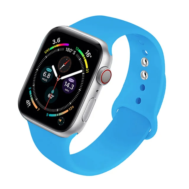 Silicone Strap For Apple Watch Band 44mm 40mm 41mm 38mm 45mm Smartwatch Rubber Sports Watchband Belt Bracelet iWatch 7 6 se 5 4 Blue-3