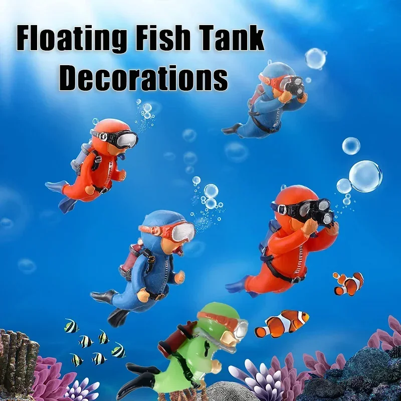 Fish Tank Diver Decoration Aquarium Frogman Ornaments Fishbowl Paesaggistica Fish Jar Acquario Accessori Galleggianti Decorativi