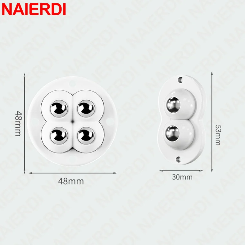 4 Pack Mini Self Adhesive Wheels 360&deg;Rotation for Small Appliances Universal Wheel Trash Can Storage Box