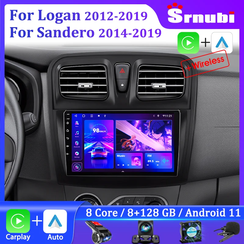 Srnubi Radio Multimedia para coche Renault Logan 2, unidad principal de