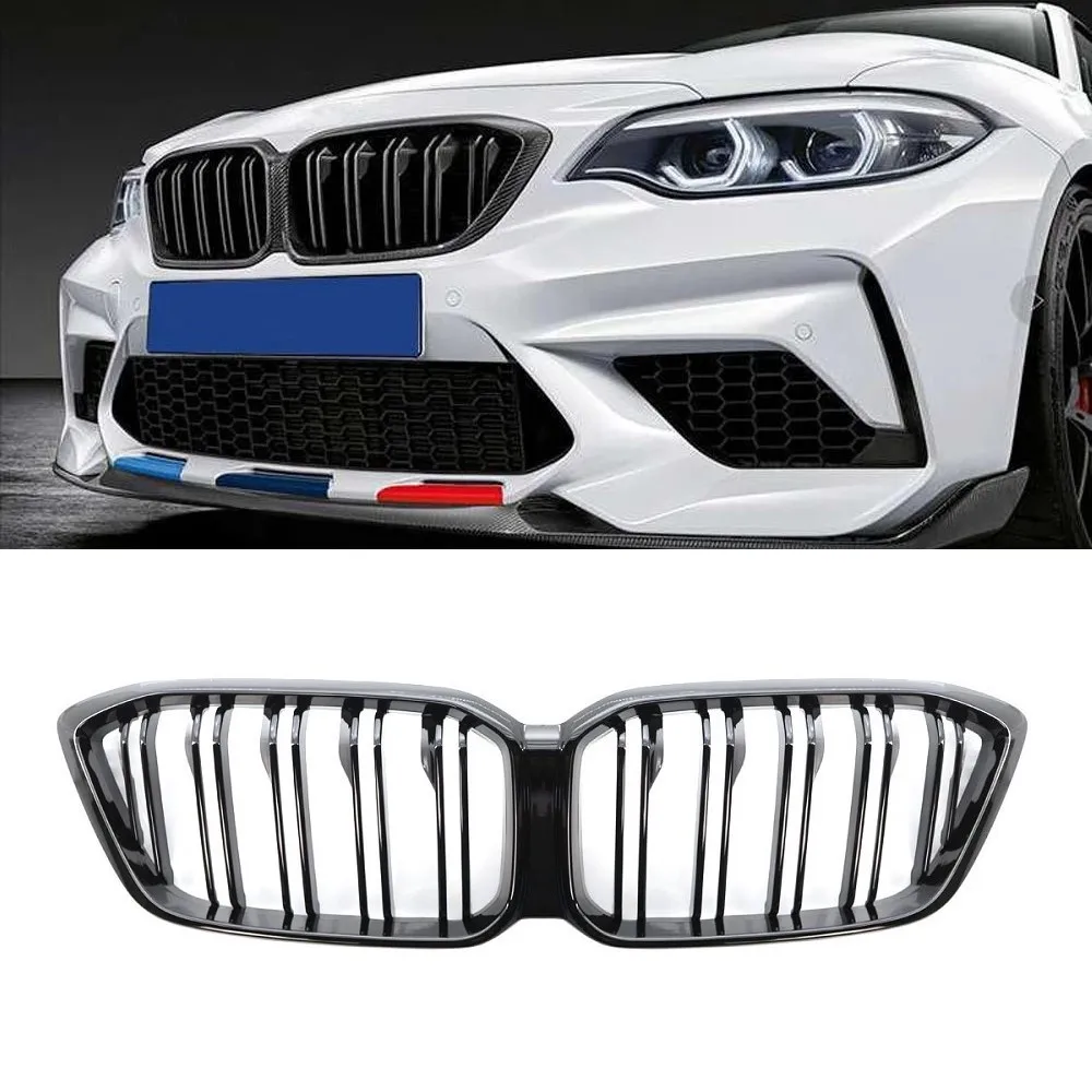 Griglia Sportiva A Doppia Linea Con Paraurti Anteriore Per Auto Nero Lucido Sostituisci Per Bmw M2 Competition M2C F87 51138073540 2019-2021