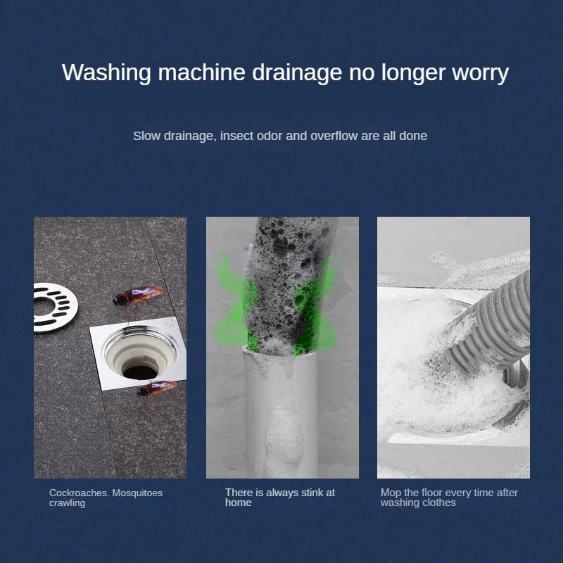 Electroplated Washing Machine Sewer of Wash Basin Deodorant Sealed Tee Joint 50 40 Pipe Double Drain Pipe PVC