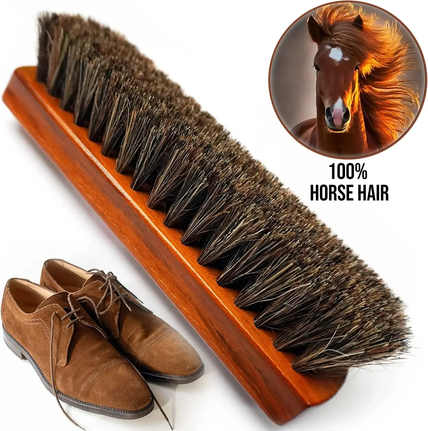 Amazon Best Seller Chamois Leather Double-headed Brush For Car Shoe Polishing Cleaning Wooden Manufacturer Brush 3