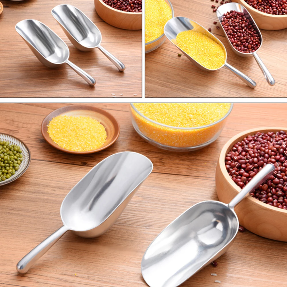 4-Size Ice Shovel Scoop Multifunctional Grain Coffee Beans Bar Cube Food Spoon Candy Flour Nut Scooper Kitchen Accessories kitchen scoop stainless steel scoop