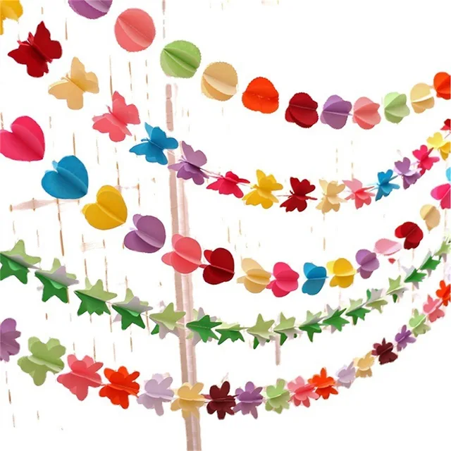 Ghirlanda 3D Farfalle Di Carta - 7 Pezzi, Lunghezza 2m, Colore Rosa, Per Decorazione Matrimoni, Baby Shower E Feste - Foto 10