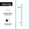 76 x 60 inch Semi-Frameless Shower Door in Brushed Nickel, Longboat Water Repellent Glass Shower Door with Seal Strip Parts 4