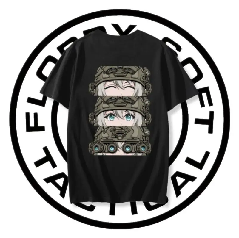 Baumwoll-Nachtsichtbrille-T-Shirt mit Cartoon-Print, NVG-Helm, O-Ausschnitt, Sommer, Kurzarm, lässiges Herren-T-Shirt, Größe S-10XL – Detail 2