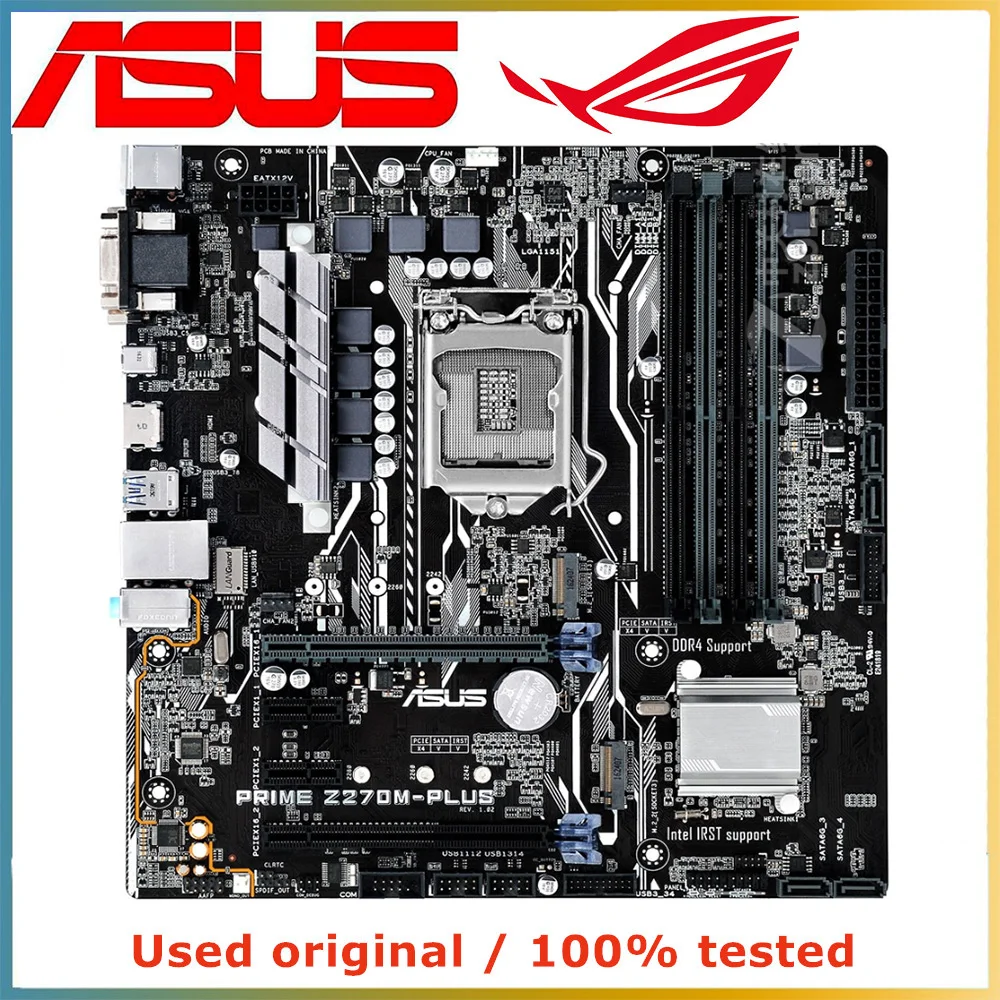 

Материнская плата для компьютера ASUS PRIME, системная плата LGA 1151 DDR4 64 ГБ для Intel Z270, материнская плата M.2 NVME PCI-E 3,0 X16