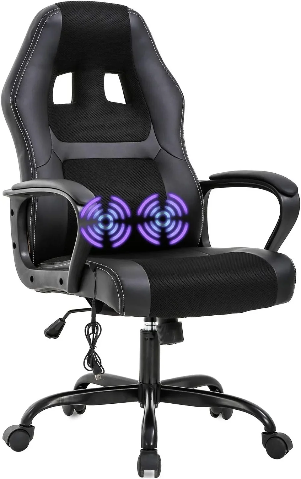 PC Gaming Chair Massage Office Chair Ergonomic Desk Chair Adjustable PU Leather Racing Chairwith Lumbar Support Headrest adjustable office chair lumbar support lift desk armchair wheels house chair ergonomic gaming desk headrest easy chair furniture