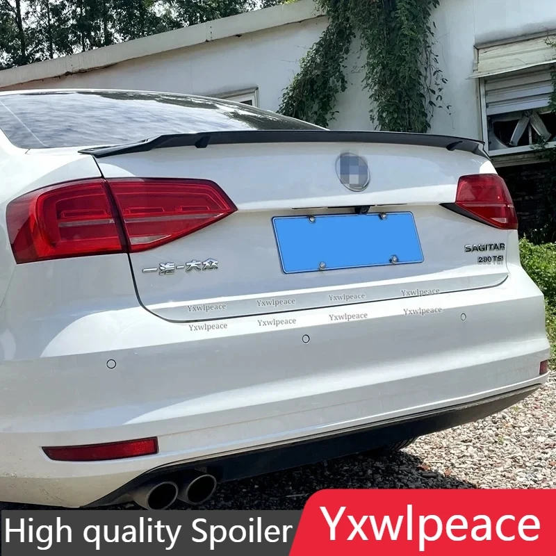 

For VW Volkswagen Jetta 2012 - 2018 ABS Gloss Black and Carbon Fiber Look Rear Trunk Lip Spoiler Body Kit Accessories