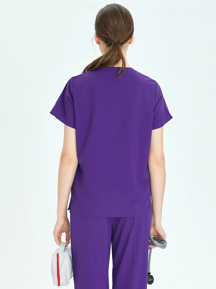 Quick-Dry Women\'s Medical Scrubs Nursing Uniforms 4-way Stretch Ultralite Doctor Nurse Veterinary Outfit Pediatric Scrub Set S11