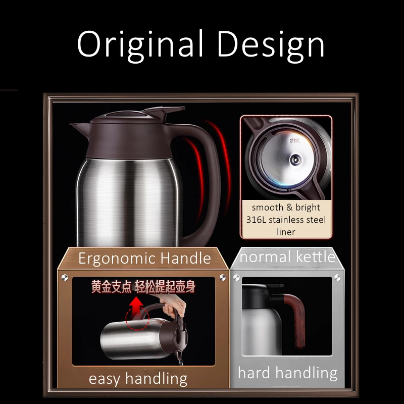 LFGB Certificated 316L Stainless Steel Thermos 99.9% Anti-bacterial Vacuum Flask Heat Insulation Warm Keeping Water Bottle 4