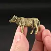 Tabletop Figurine Brass Cows Animal Statue Small Sculpture Gifts 2