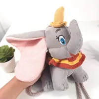 Disney Dumbo Plush Doll Crossbody Bag Cute Women Shoulder Bags Grey 3D Elephant Children's Diagonal Mini Ladies Shoulder Bag 2