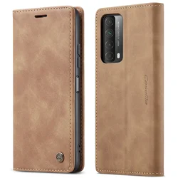Premium Flip Wallet Case with Full Protection and Magnetic Closure - Slim Design with Card Holder - Huawei P30 (Light brown)