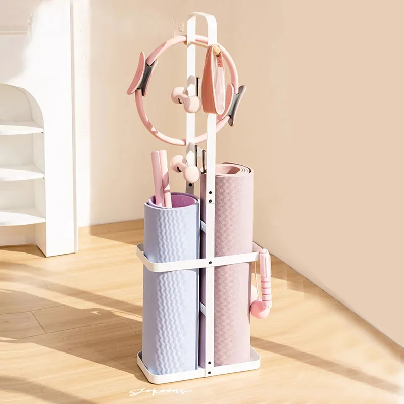 

Iron sports equipment storage rack Yoga mat shelf household fitness dumbbell foam axis racket rope skipping Organization Holders