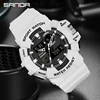 SANDA Top Brand G Style White Sports Men's Watch Luxury Military Quartz Watch Men LED Digital Waterproof Timer Stopwatch New Hot 3