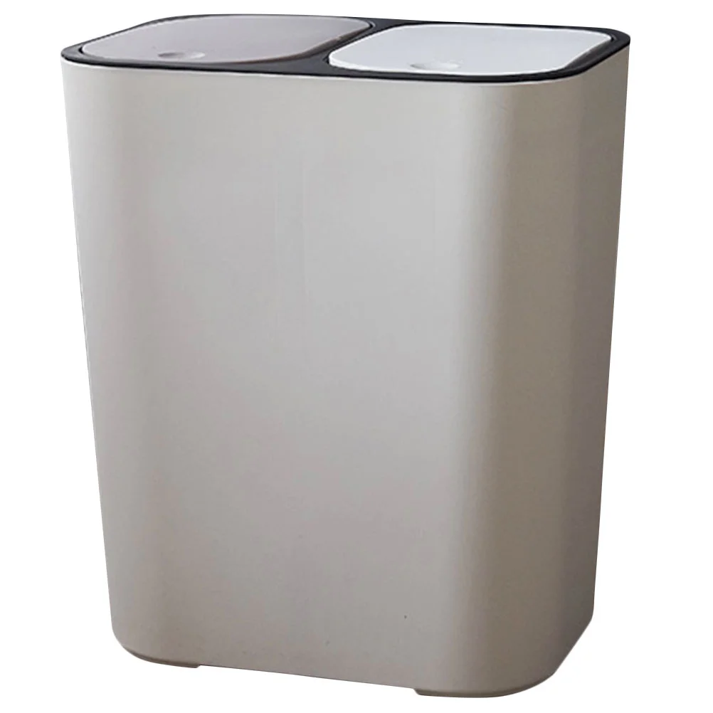 

Dual Trash Can Garbage Can Recycle Bin Dual Compartments Garbage Waste Can Dry Wet Classified Trash Can Dustbin Rubbish Box