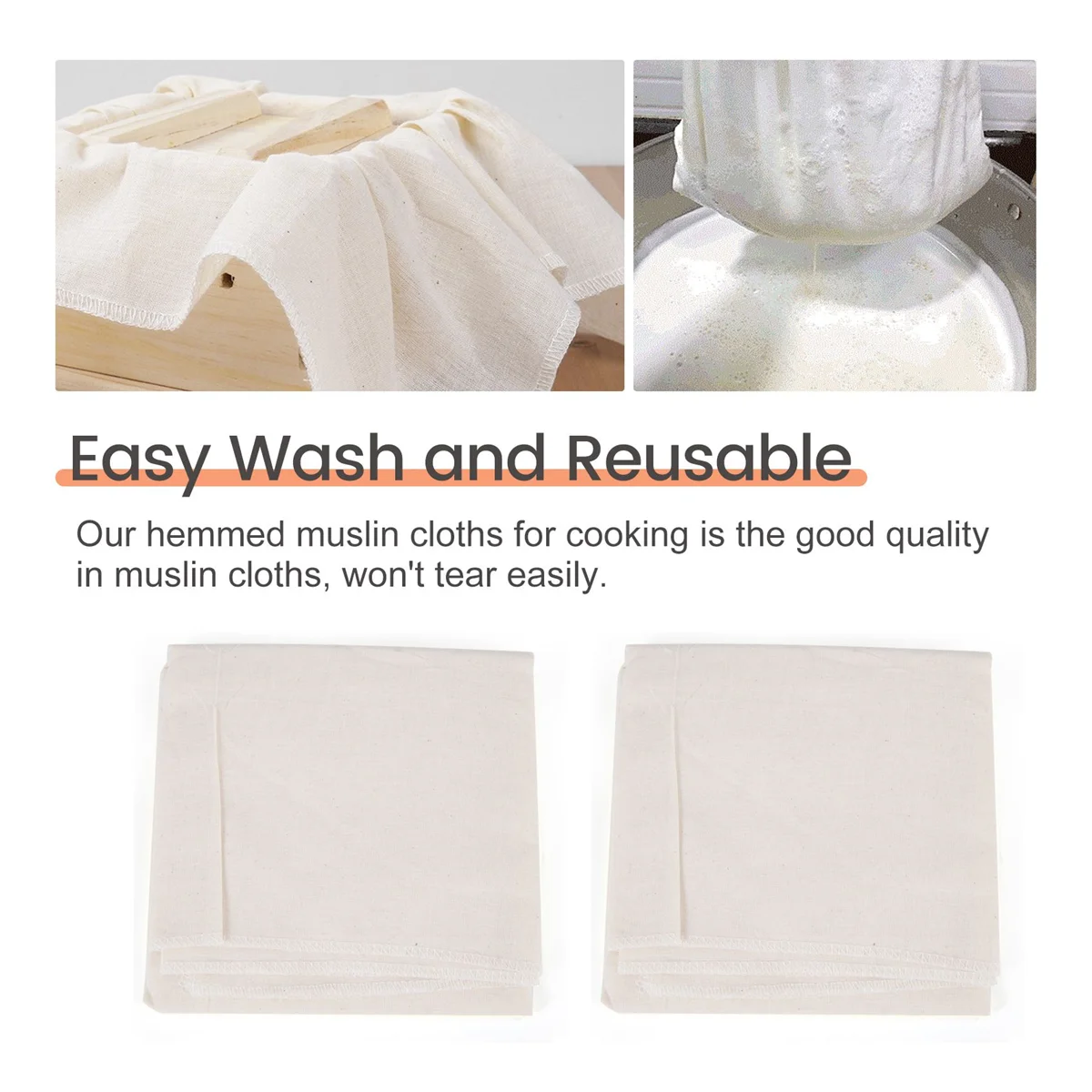 Muslin Cloths for Cooking 50X50cm Grade Hemmed Cheese Cloths for Straining  Unbleached Pure Cotton Cheese Cloth 3 Pcs - AliExpress