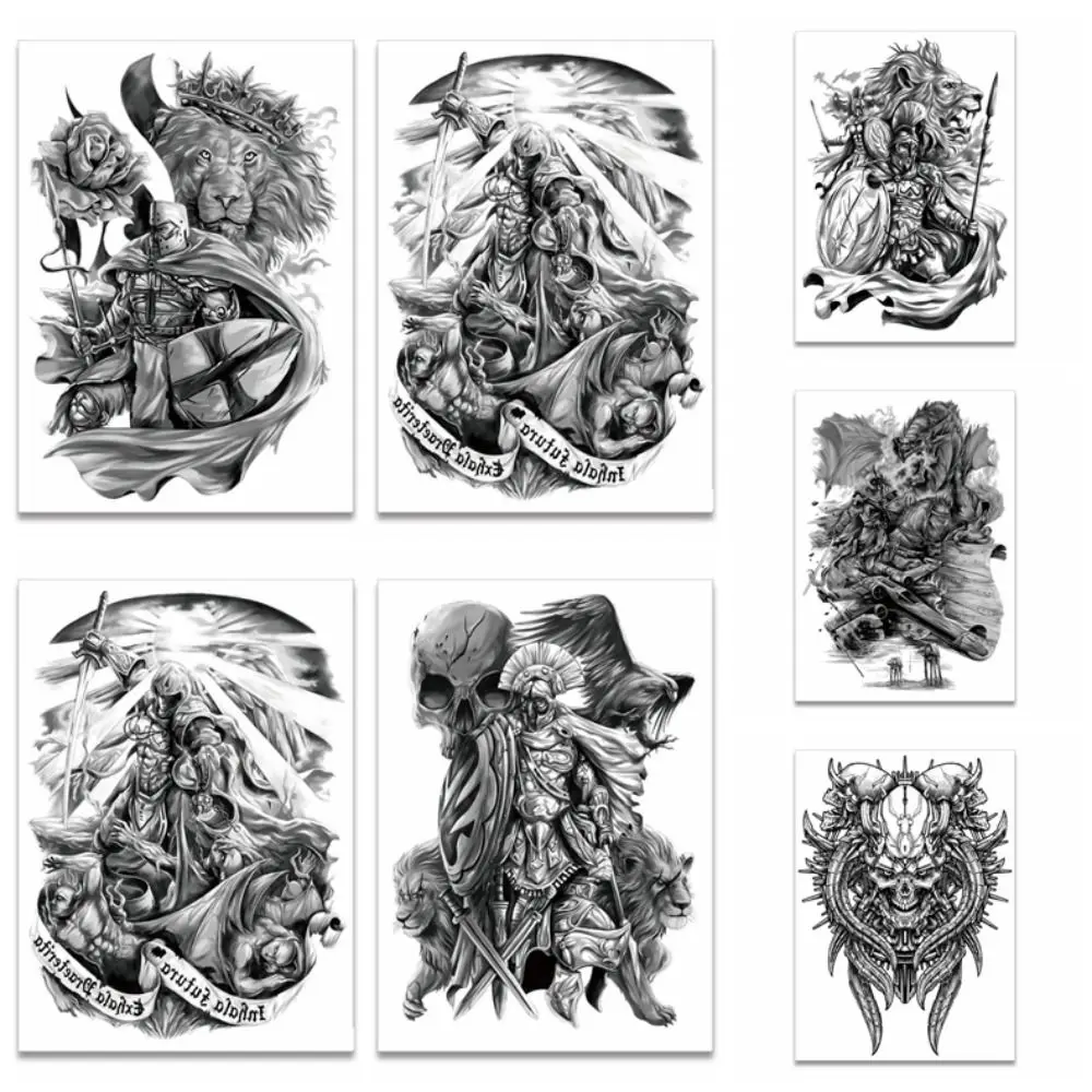

Большие искусственные татуировки, реалистичные временные украшения, наклейки, наклейки с рисунком дракона на всю руку, татуировки с животными