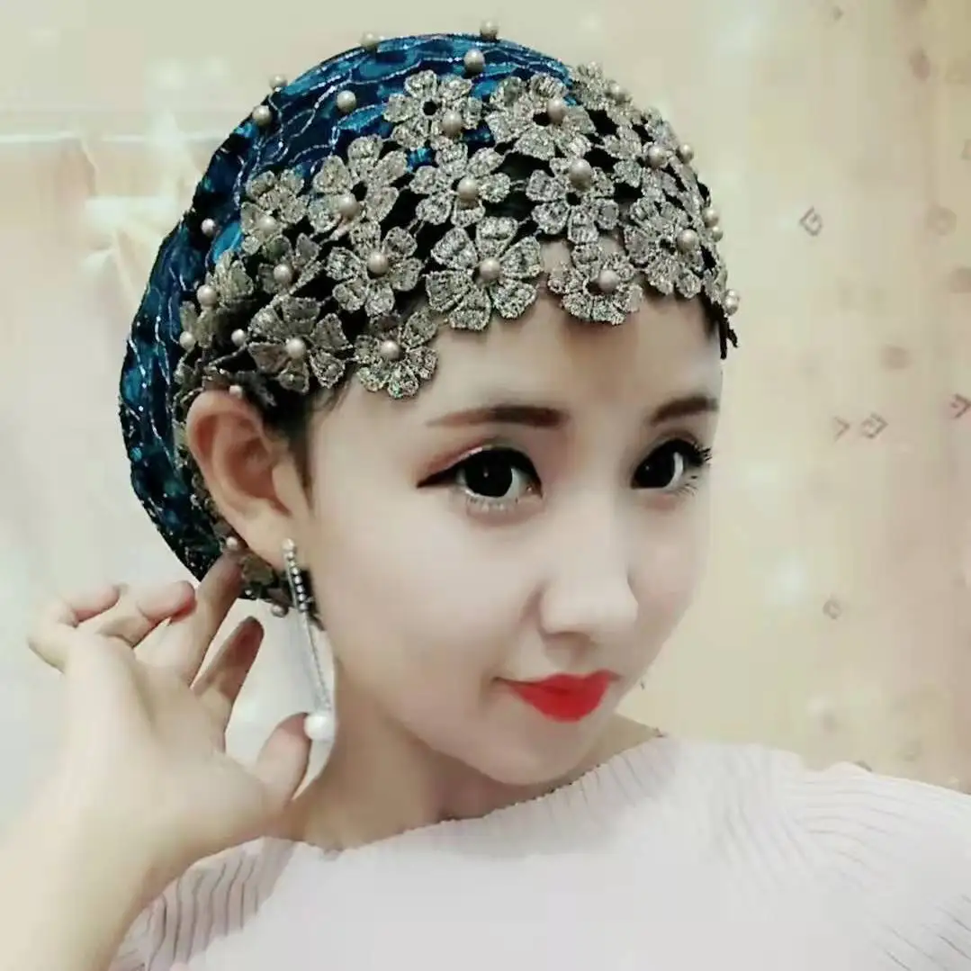 Fashion Headwear Turban Summer Lace Beaded Head Wraps Caps for Women Muslim Hijab Inner Hat Female Hair Care Headscarf Bonnets 5