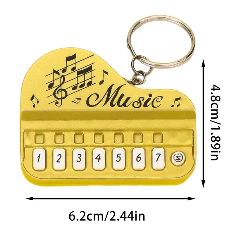 Toy Piano Keychain Kids Playable Luminous Keyboard Piano Keyring Toy Musical Instrument Keychain Toy Gift For Kids Piano