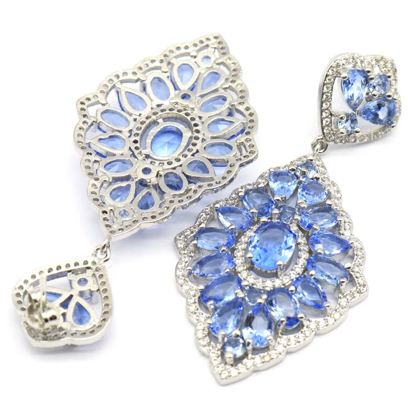 Buy 4 Get 1 Free Big Gemstone 17.5g Color Changing Spinel Ladies Silver Earrings