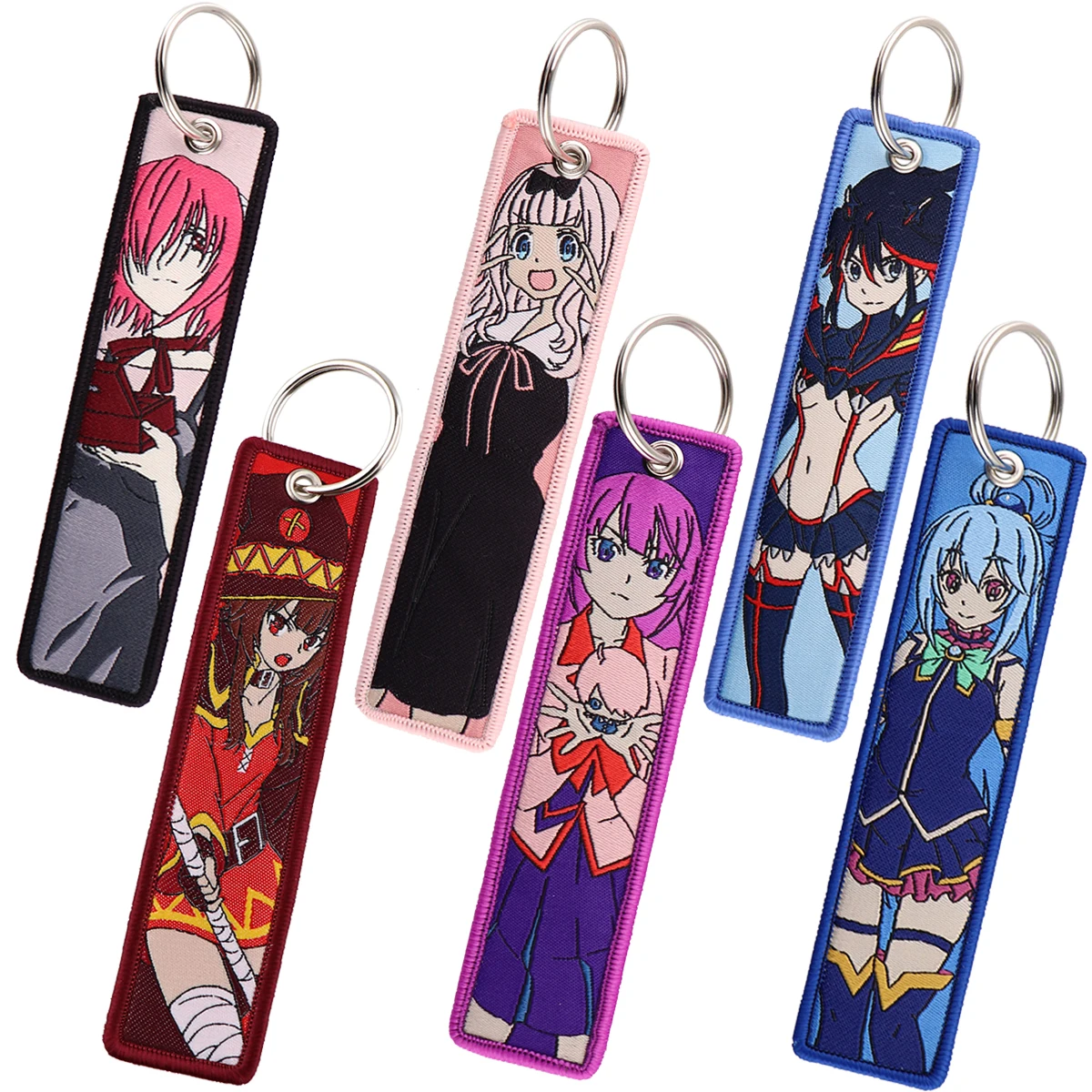 

Anime Jet Tag Embroidered Keys Tag Keychains for Men Keyring Car Keys Adorn Jewelry Accessories Fans Gifts 1PCS