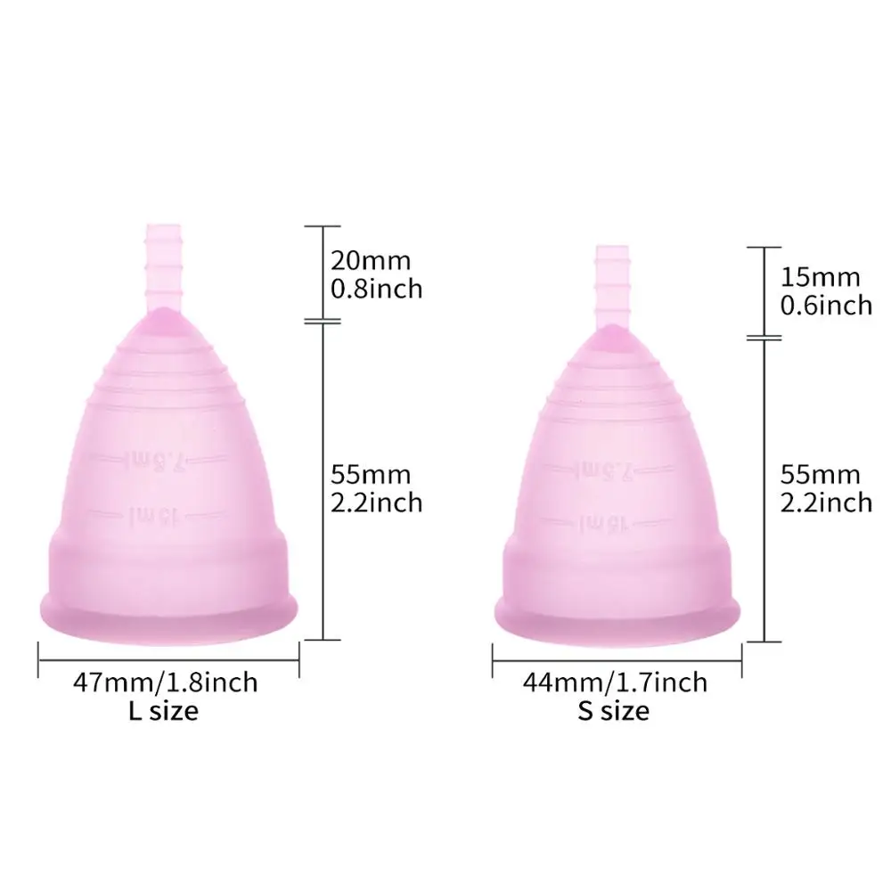 Menstrual cup of medical silicone for women