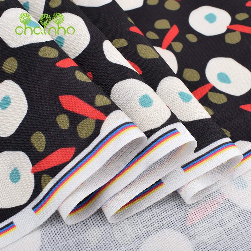 Chainho,Printed Cotton Linen Fabric,DIY Quilting Sewing Material,Cloth For Table,Sofa,Curtain,Bag,Cushion,Furniture Cover,15CLB1