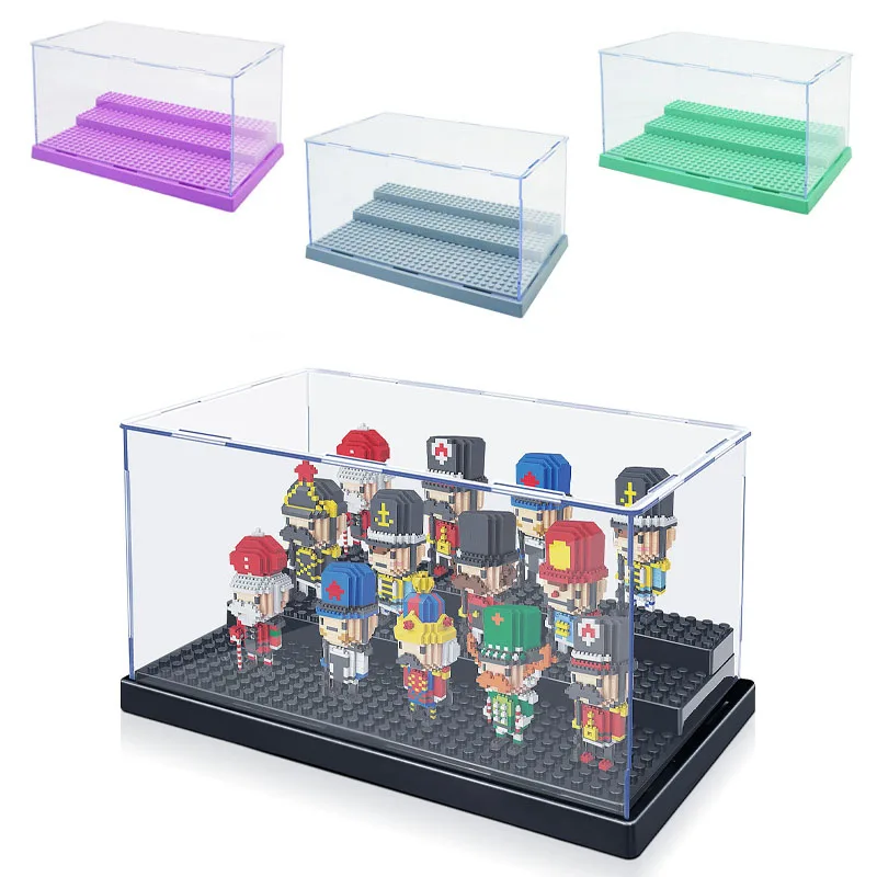 

Display Case for Minifigures Action Figures Blocks, Display Box Storage Fit for Lego Minifigure for Building Assembly Toy Model