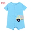 2023 Newborn Baby Girls Rompers Short Sleeved Infant bodysuits pink elephant cats lovely colorful summer cotton kids clothes 5