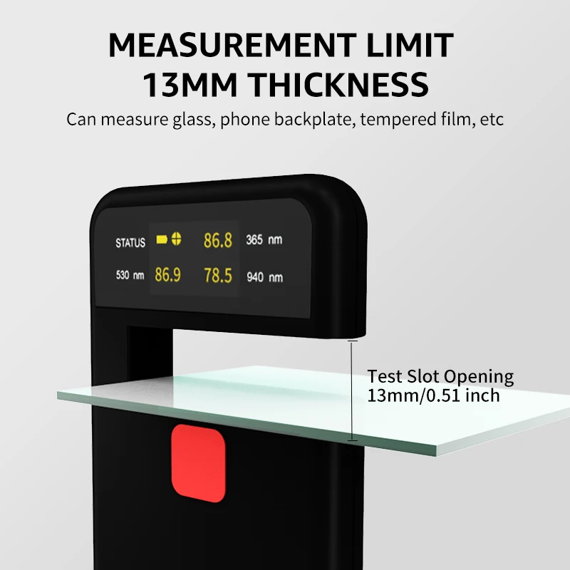 VL/UV/IR Transmittance Tester Portable Solar Film Optical Glasses Tempered Glass Window Tester 5