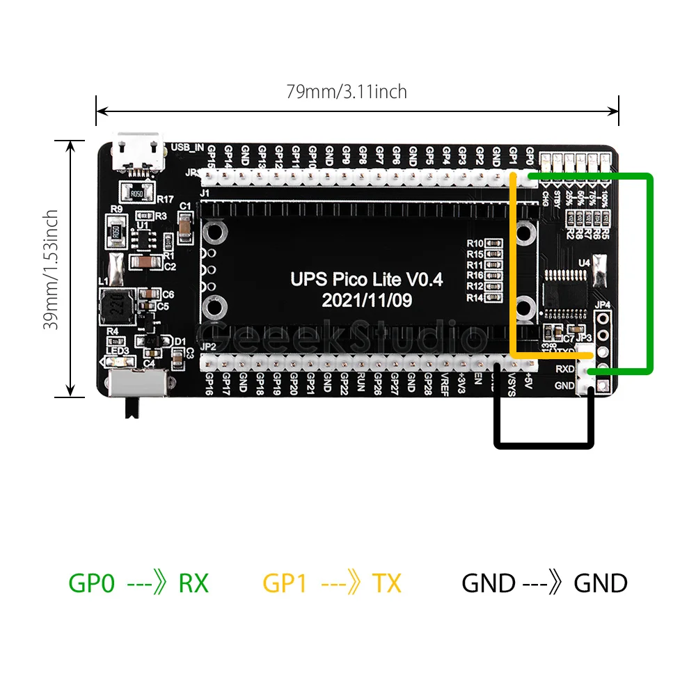 Ups para Raspberry pi Pico Pico w Led Indicadores Fonte de Alimentação Portátil - Imagem 4
