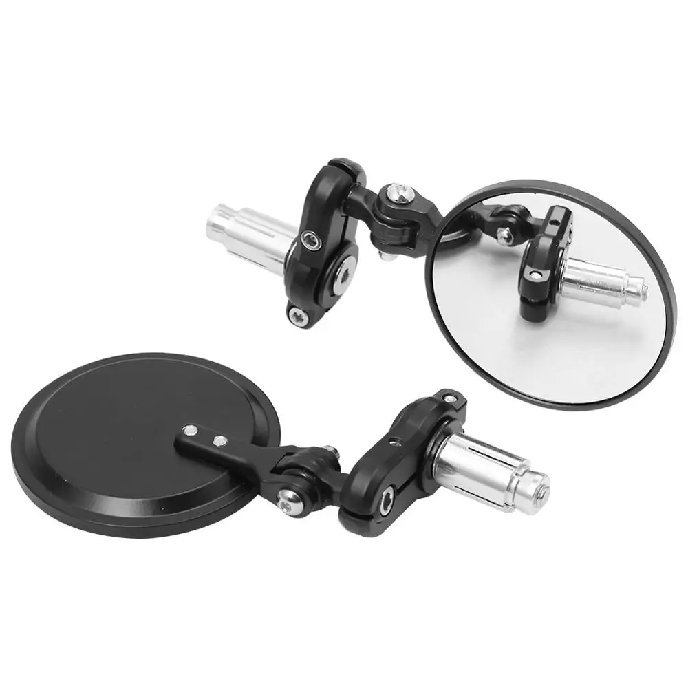 

Universal 7/8 inches 22mm Motorcycle Rear Bike Mirro 3 inches Round Handlebar Wing Foldable Mirrors End Side Mirror Black