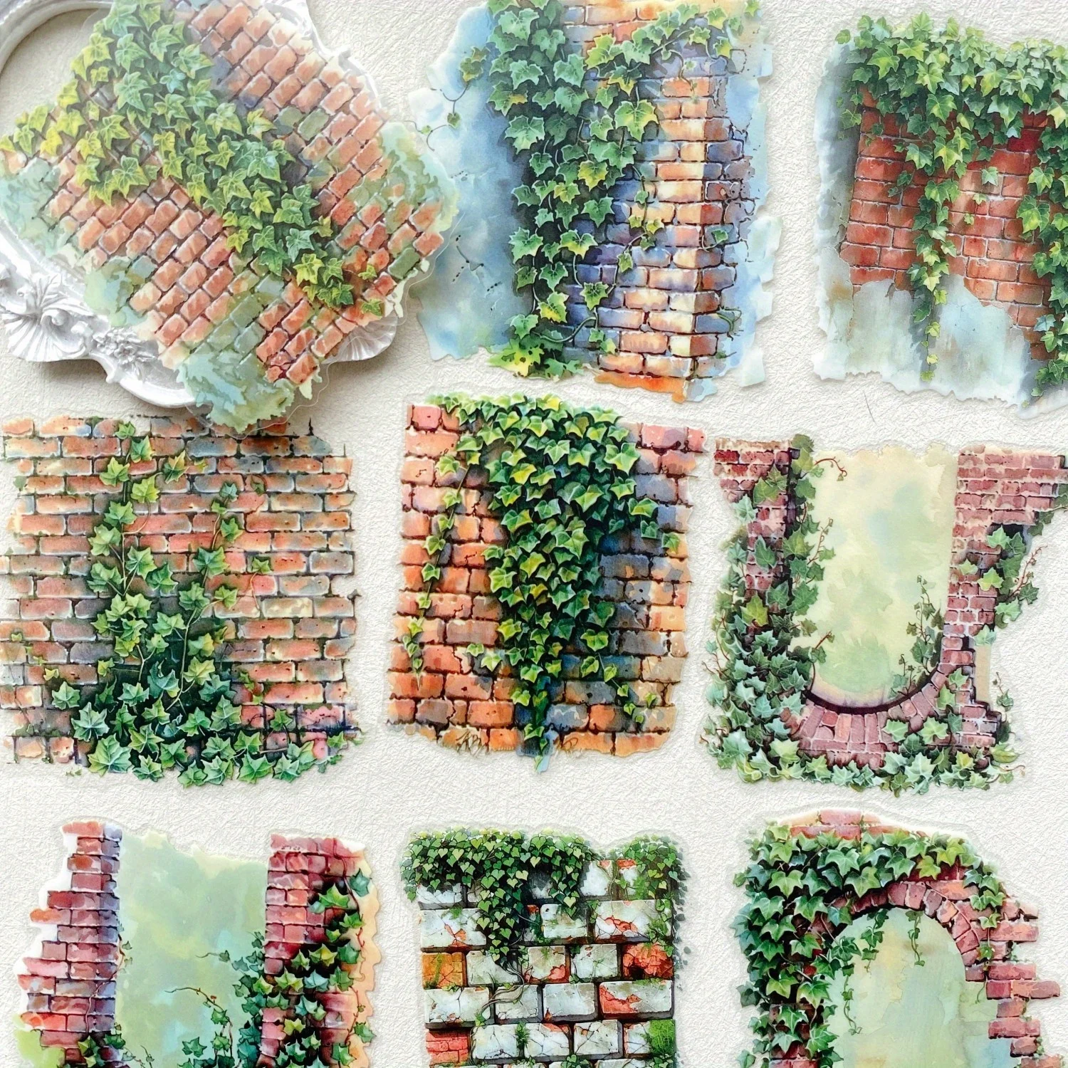 10pcs 식물 꽃 스티커 애완 동물 재료 정크 저널 핸드 계정 DIY 장식 스크랩북 사진 앨범 공예