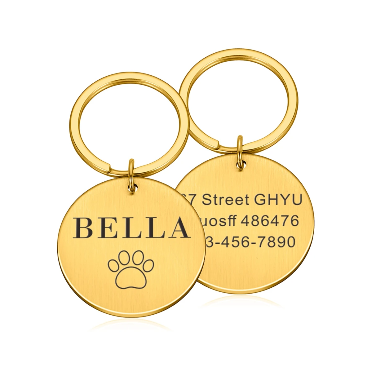 1 pc nice footprint Custom Text Laser Engraving Personalized Dog Tags Personalized Pet ID Tag For Pets 6