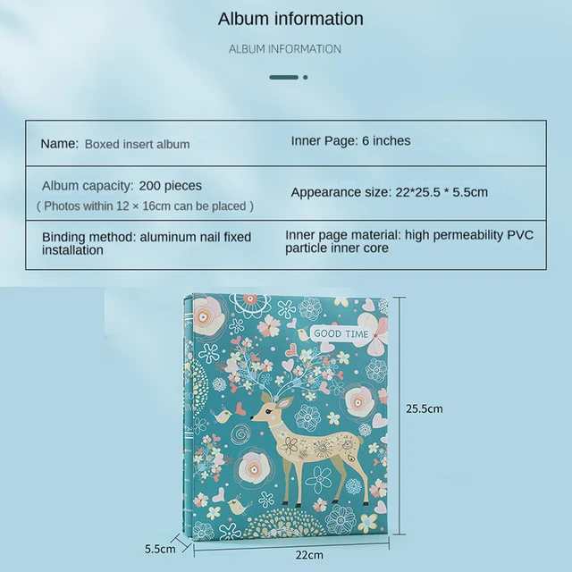 Megemlékezés Az Album Növekedésével, Interleafi Gyermekek Kapacitású Fotóalbum 200Db Könyvek Doboz Típusú Tároló Otthon 6 Hüvelyk Nagy - Image 2