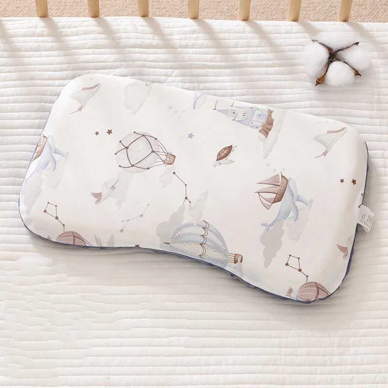 Children's Bean Pillow Infant 6 Months 0 to 3 Years Old Kindergarten Rectangular Pure Cotton Comfort Pillow
