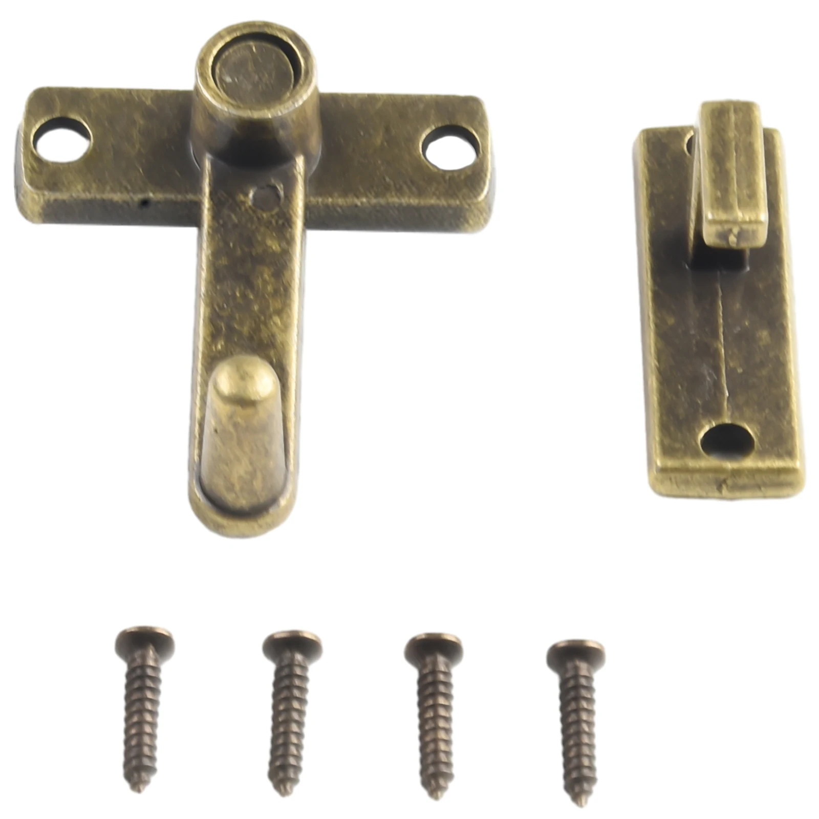 Description Picture 4 of item1set Bronze Guard Latch Bolt With Screws Sliding Door Lock Handle Metal Door Latch For Garage Garden Cabinet Kitchen Office