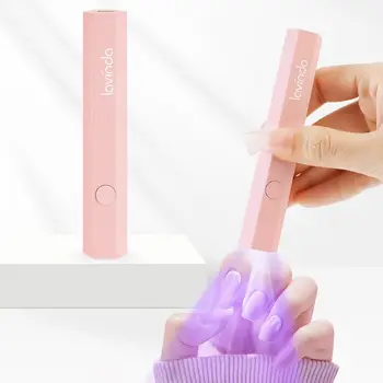 Mini Handheld UV Nail Lamp, Portable Cordless Rechargeable LED Light for Fast Curing Gel Polish, USB Flashlight for Home Manicure