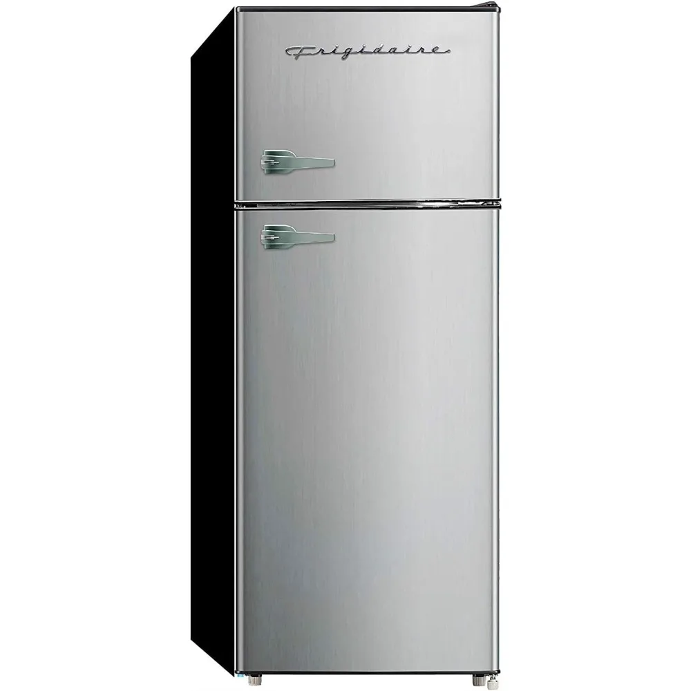 2 Door Apartment Size Refrigerator with Freezer Combo, 7.5 cu ft, Platinum Series, Stainless Steel-21.5" D x 22.4" W x 55.5" H